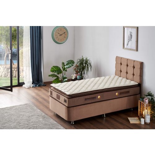 Woody Fashion Madrac, Bijela boja Smeđa, W Cotton 90x190 cm Single Size Middle Firm Mattress slika 1