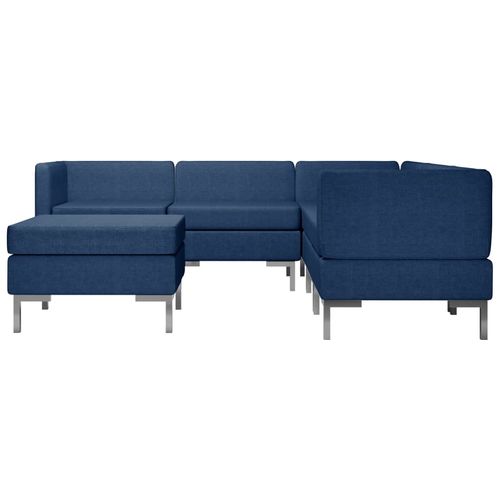 6-dijelni set sofa od tkanine plavi slika 44