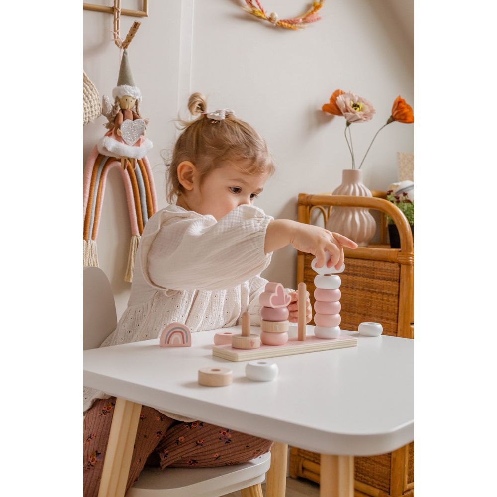Label Label Drvena didaktička slagalica sa prstenovima, Pink slika 6