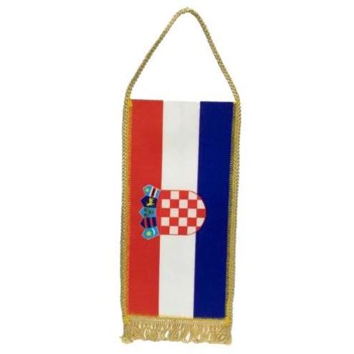 Zastava Republike Hrvatske 24x12 cm, stolna, s resicama, svila slika 2