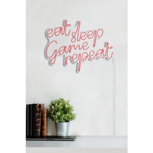 Wallity Ukrasna plastična LED rasvjeta, eat sleep game repeat - pink slika 13