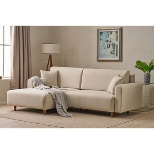Mane Left - Krem Krem Kutna Sofa na Razvlačenje