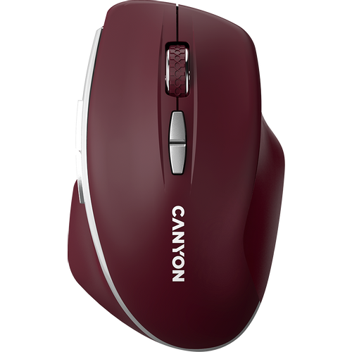 CANYON MW-21, 2.4 GHz Wireless mouse ,with 7 buttons, DPI 800/1200/1600, Battery: AAA*2pcs,Burgundy Red,72*117*41mm, 0.075kg slika 1