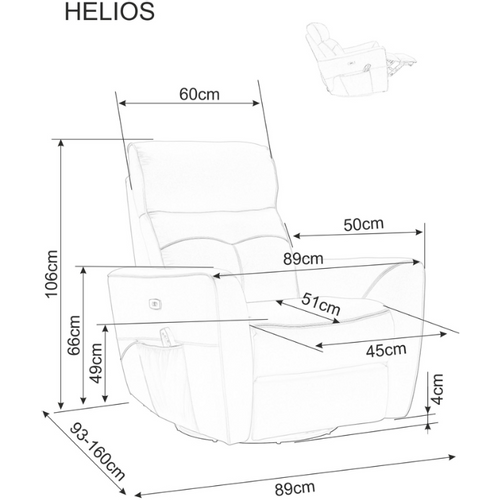 Fotelja Helios - siva slika 11