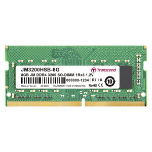 Transcend JM3200HSB-8G DDR4 8GB SO-DIMM JM 3200MHz 1Rx8 1Gx8 CL22 1.2V