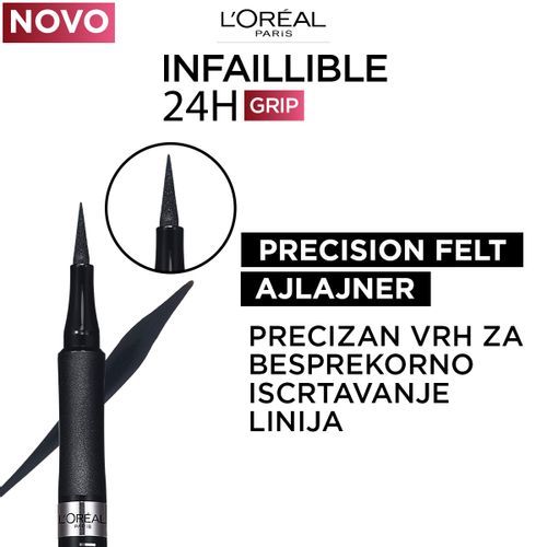 L'Oréal Paris Infaillible 24H Grip Precision Felt ajlajner Brown slika 4