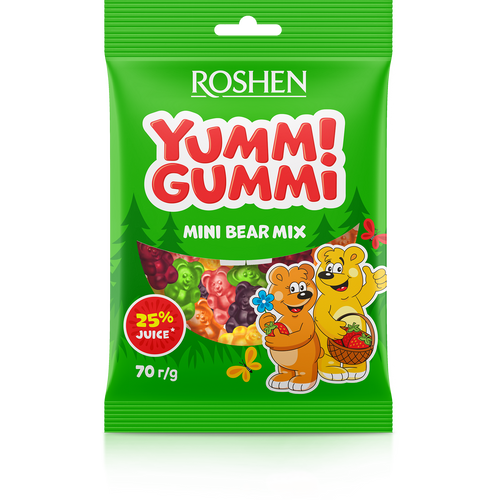 Roshen Yummi Gummi gumeni bomboni mini bear mix 70g slika 1