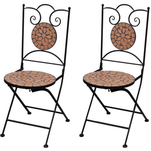 Sklopive bistro stolice 2 kom keramičke terakota slika 8