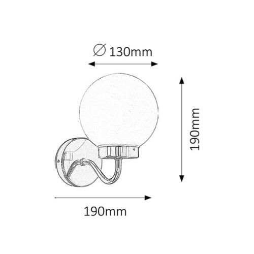 Rabalux Togo zidna lampa IP44 E14 40W Kupatilska rasveta slika 2