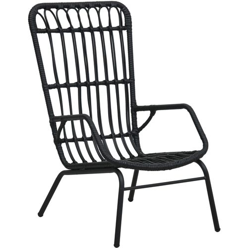 Vrtna stolica od poliratana crna slika 9