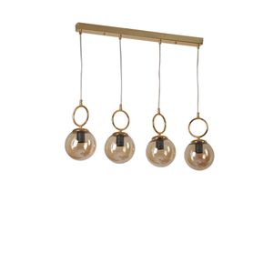 Morino 4 Lü Sıralı Gold Bal Camlı Sarkıt Gold Chandelier