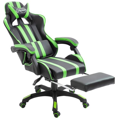Igraća stolica od umjetne kože s osloncem za noge zelena slika 35