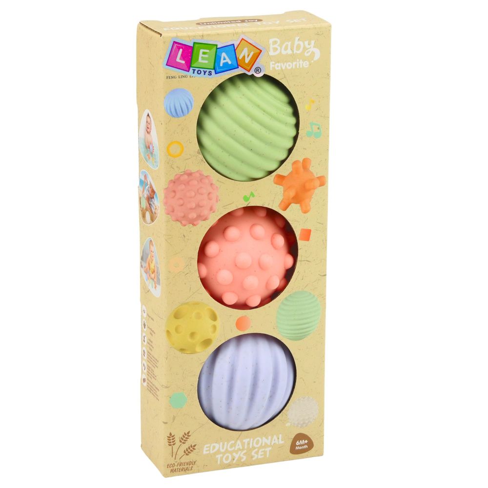 Set senzornih loptica za bebe pastelne boje 3 kom 6 cm slika 8