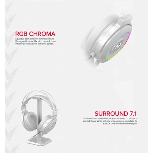 HEADSET - REDRAGON LAMIA 2 H320 RGB WITH STAND - WHITE slika 4