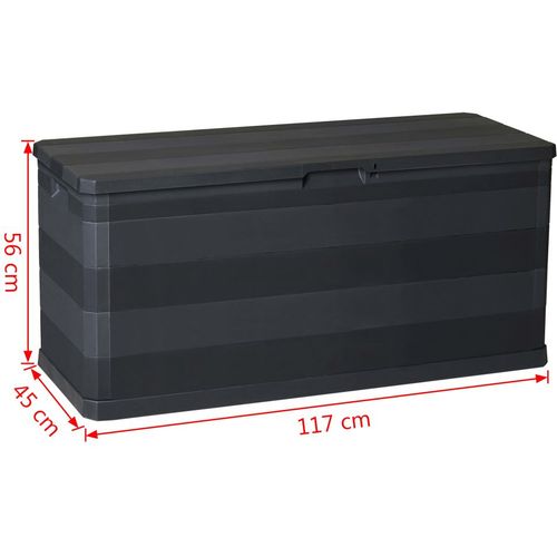 Vrtna kutija za pohranu crna 117 x 45 x 56 cm slika 39