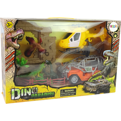 Veliki set dinosaura s vozilima i dodacima slika 3