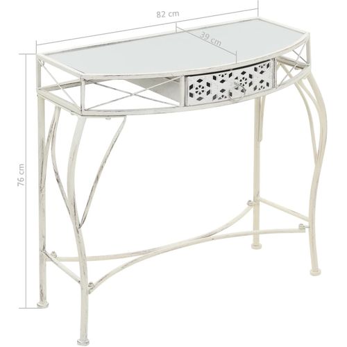 Bočni stolić u francuskom stilu metalni 82 x 39 x 76 cm bijeli slika 24