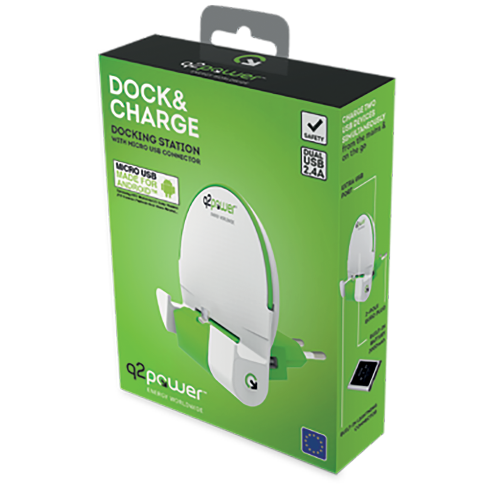 q2power Docking station sa micro USB konektorom - DOCK&amp;CHARGE M EURO slika 2