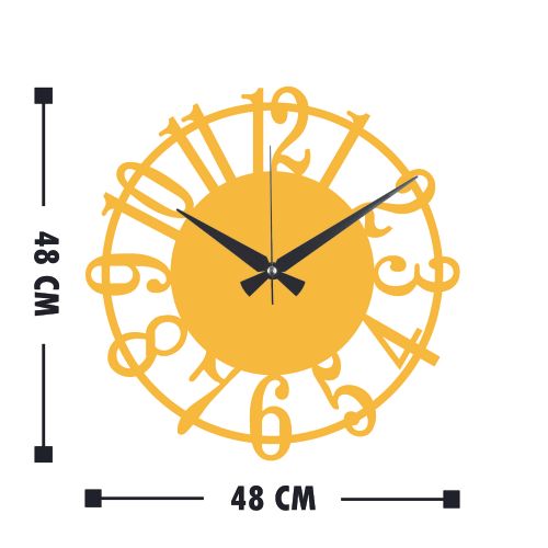 Wallity Ukrasni metalni zidni sat, Metal Wall Clock 15 - Gold slika 3