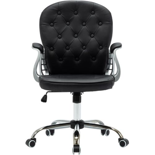 Okretna uredska stolica od umjetne kože crna slika 33