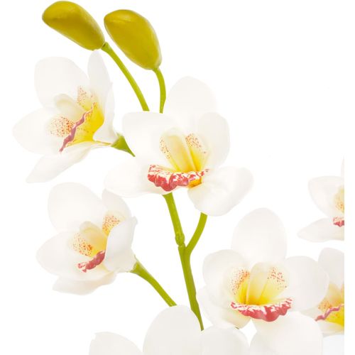 Umjetna orhideja s posudom bijela 90 cm slika 7