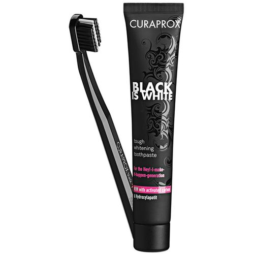 Curaprox set: Black is White Pasta Za Zube + Četkica Za Zube slika 1