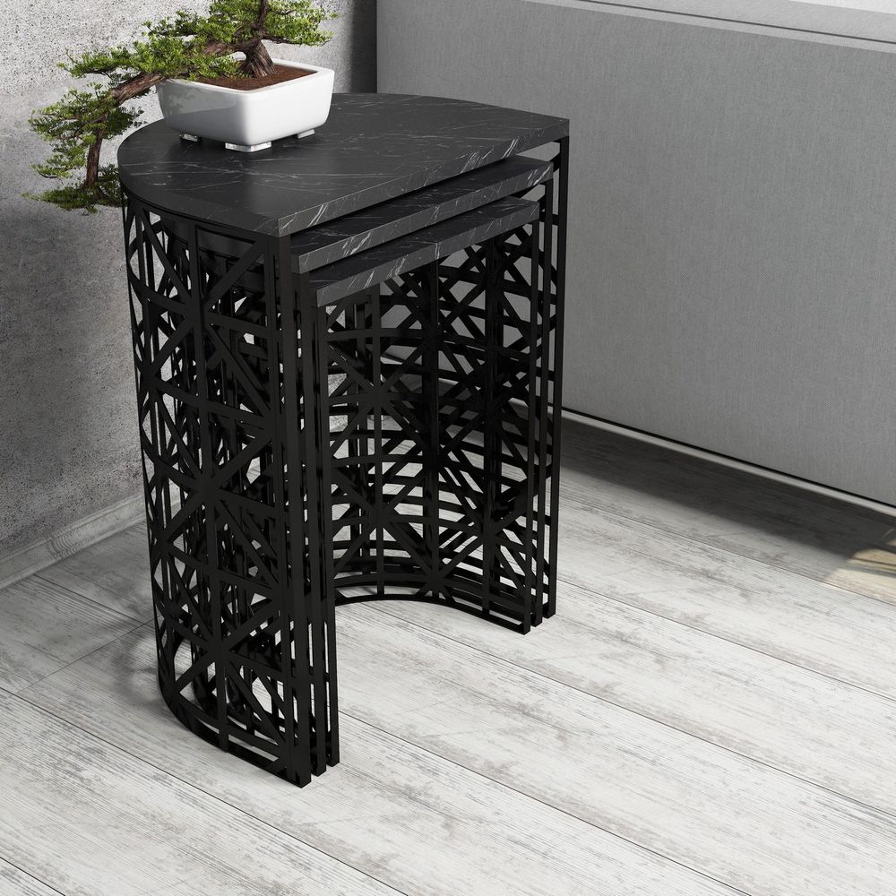 Nesting Table Stil - Crni Mramor (3 Komada) slika 2