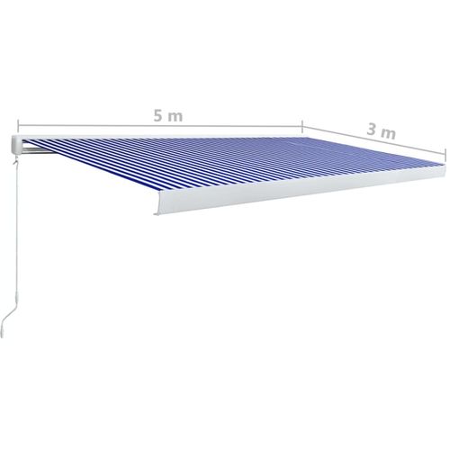 Kazetna tenda na ručno uvlačenje 500 x 300 cm plavo-bijela slika 36