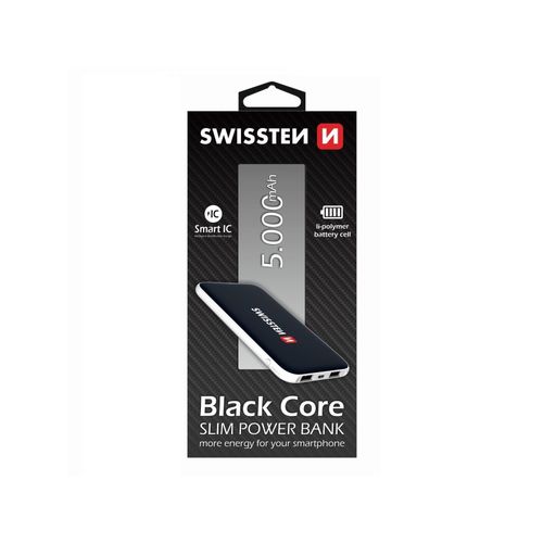 Dodatna baterija - Power Bank SWISSTEN BLACK CORE 5000mAh, slim, 2*USB slika 1