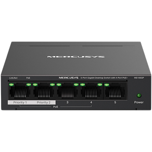 Mercusys MS105GP 5-Port Gigabit Desktop Switch sa 4-Port PoE+
