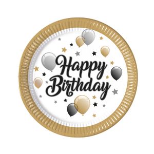 Papirni tanjir Happy Birthday 23cm, 8kom