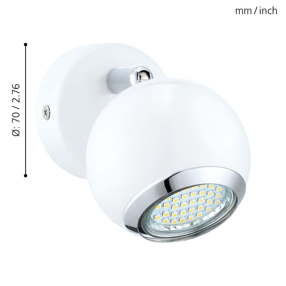 Eglo Bimeda reflektor/1, led, gu10, 1x3w, 240lm, bijela/krom  slika 3