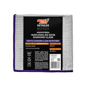 Krpa Microfiber Detailer Waffle Dijamantno Staklo - Siva 370g/m², 40x40cm - Amtra