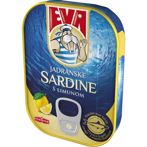 Eva sardina u biljnom ulju s limunom limenka 115 g slika 1