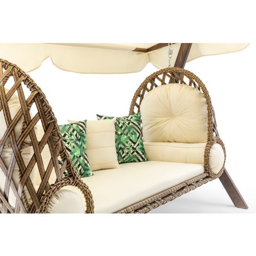 Saltanat - Cream Cream Garden Triple Swing Chair slika 4