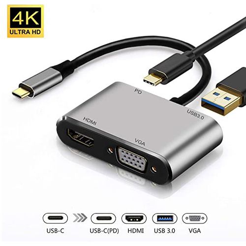 Linkom Adapter-konvertor TIP C na HDMI 4K + VGA + TIP C + USB 3.0 slika 1