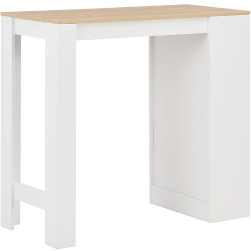 Barski stol s policom bijeli 110 x 50 x 103 cm slika 4