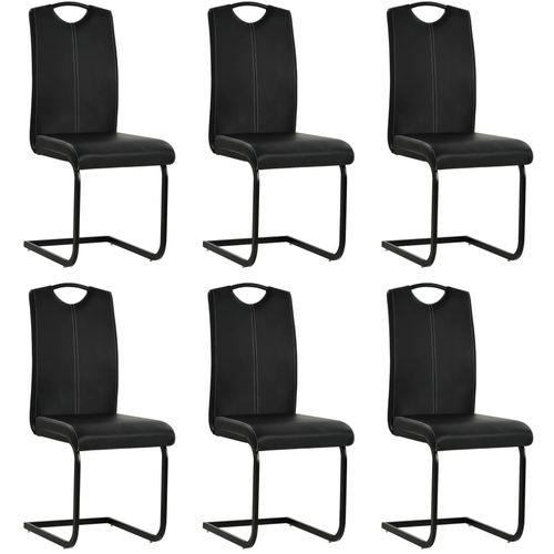 Konzolne blagovaonske stolice od umjetne kože 6 kom crne slika 26
