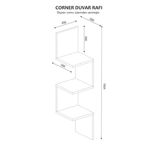 Corner - White White Wall Shelf slika 3