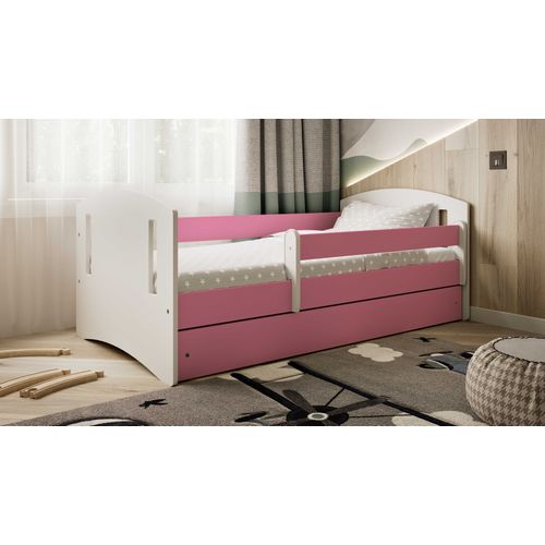 Drveni dječji krevet Classic 2 s ladicom - rozi - 140*80cm slika 1