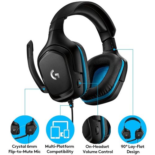 Slusalice sa mikrofonom Logitech G432 Black Blue slika 2