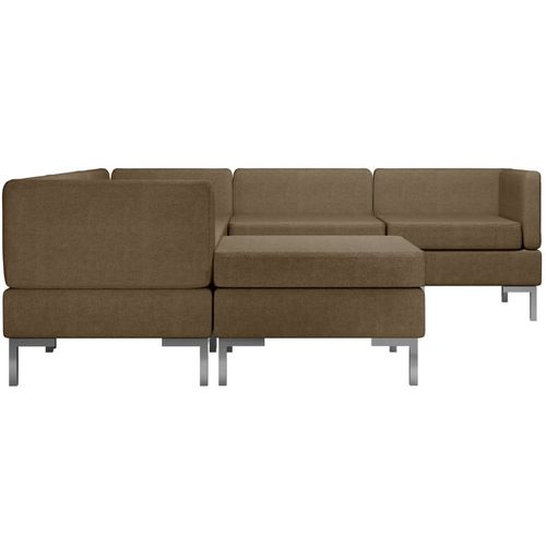 6-dijelni set sofa od tkanine smeđi slika 26