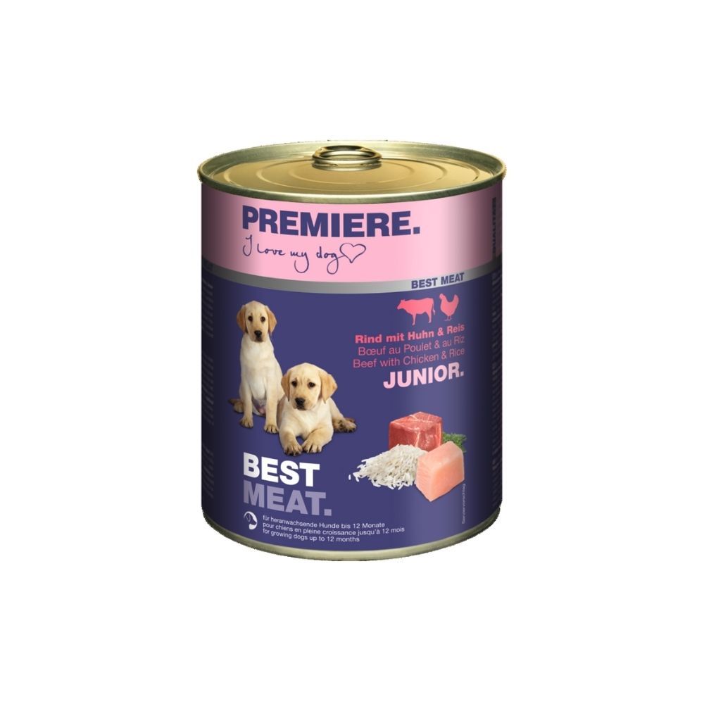 Premiere Best Meat Junior govedina, piletina i riža, 800 g konzerva slika 1