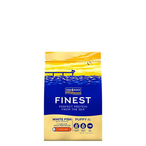 Fish4Dogs Finest White fish Puppy, Small kibble - male granule, bijela riba 1.5 kg slika 1