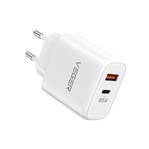 VEGER CPD65E 2-portni punjač, USB-A/USB-C, QC3.0/PD3.0, bijeli