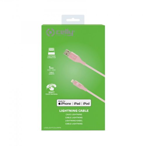 CELLY USB - LIGHTNING kabl u PINK boji slika 3