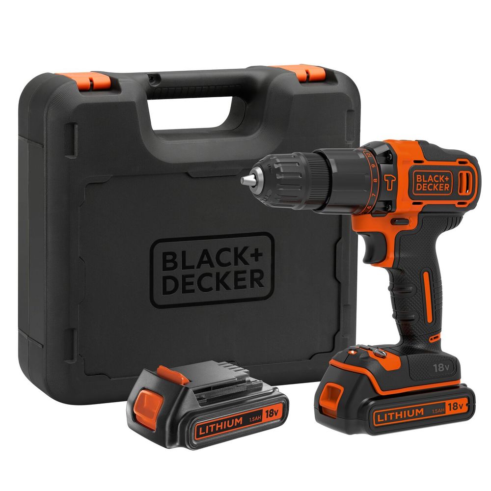 AKU UDARNA BUŠILICA 18V 400mA KOFER+BATERIJE Black &amp; Decker BDCHD18KB slika 1