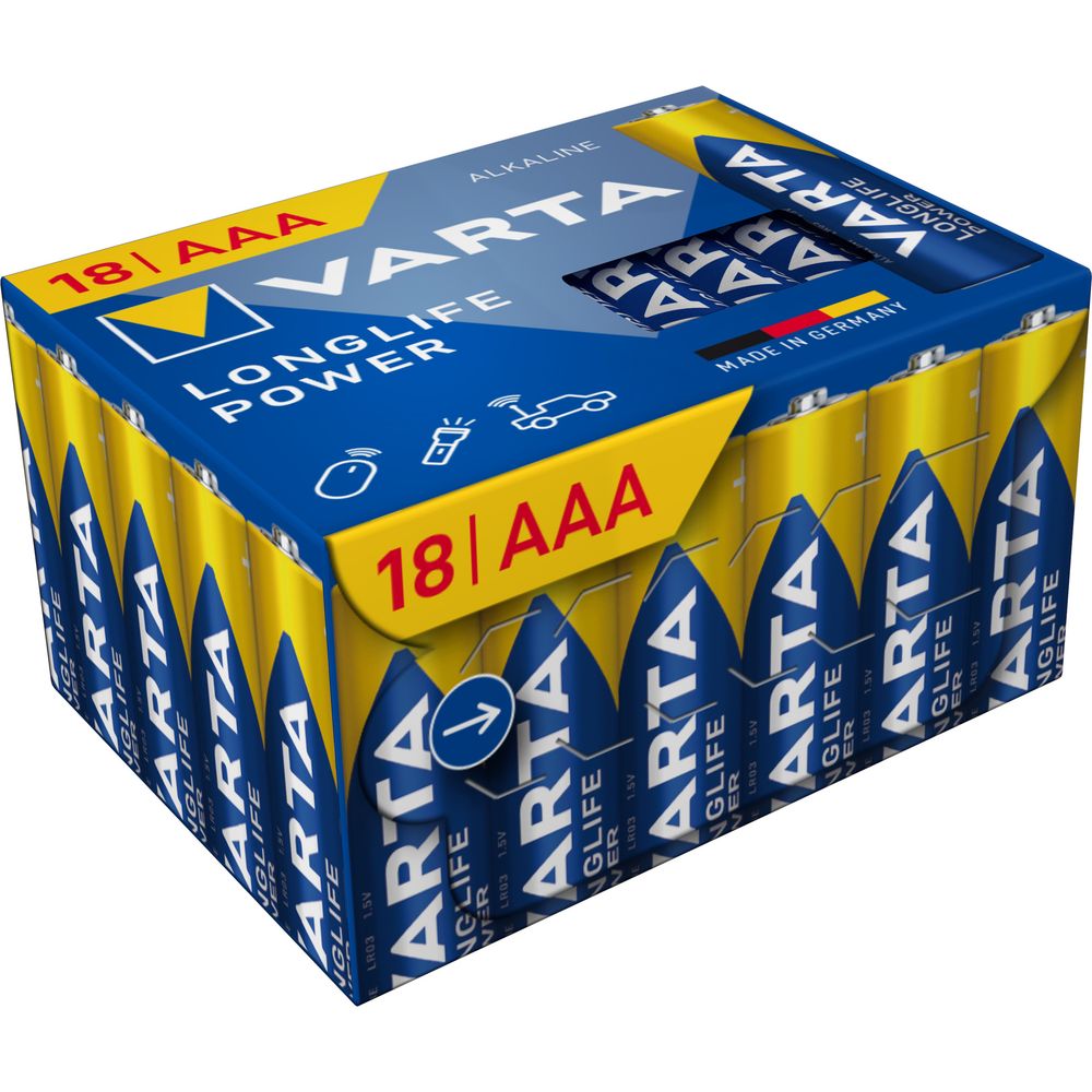 Varta Longlife Power baterija LR03, AAA, 1,5V 18 kom slika 1