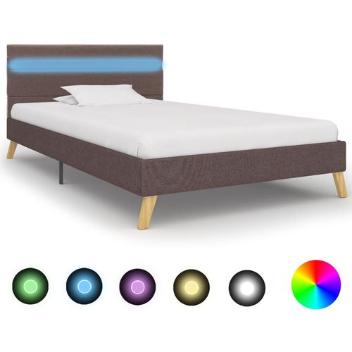 Okvir za krevet od tkanine s LED svjetlom bež 100 x 200 cm slika 43