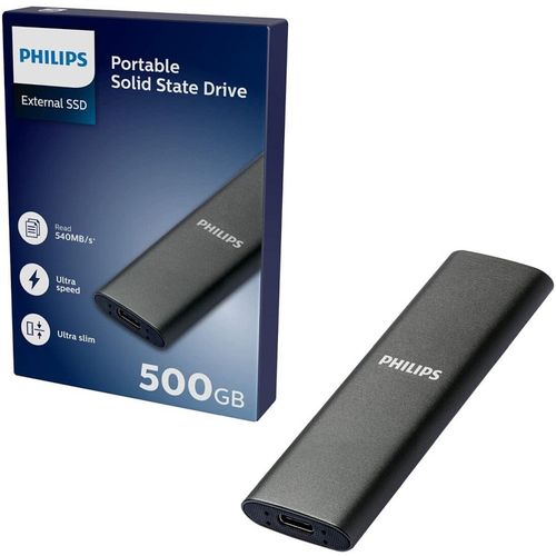 Philips SSD disk eksterni 500GB, ultra speed, space grey slika 1